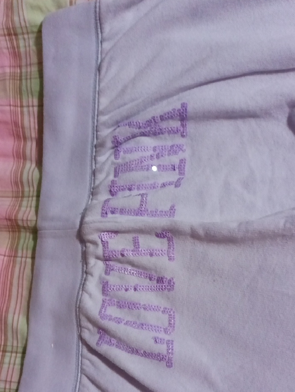 Victoria's Secret Lavender Sequin Logo Track Pants